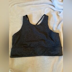 Vuori Dark Charcoal Gray High-Neck Sports Bra